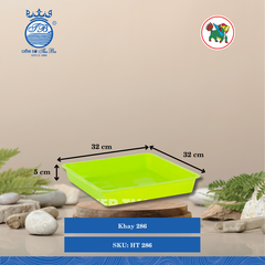Khay 286 Dài: 32cm Rộng: 32cm Cao: 5cm Hiệp Thành Nhựa HT 286 (Giao Màu Ngẫu Nhiên)