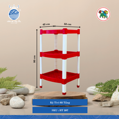 Kệ Tivi 03 Tầng Dài: 52cm Rộng: 42cm Cao: 93cm Hiệp Thành Nhựa HT 287 (Giao Màu Ngẫu Nhiên)