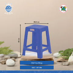 Ghế Cao Bông Dài: 36.2cm Rộng: 36.2cm Cao: 45cm Hiệp Thành Nhựa HT 304 (Giao Màu Ngẫu Nhiên)