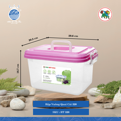 Hộp Vuông Quai Cài 320 Dài: 29.6cm Rộng: 20.3cm Cao: 16.7cm Hiệp Thành Nhựa HT 320 (Giao Màu Ngẫu Nhiên)