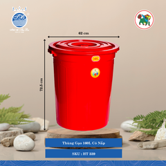 Thùng Gạo (Nhiều Size, Giao Màu Ngẫu Nhiên) Hiệp Thành Nhựa