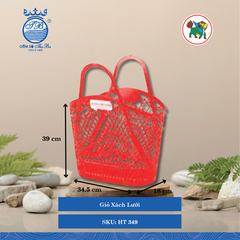Giỏ Xách Lưới Dài: 34.5cm Rộng: 18cm Cao: 39cm Hiệp Thành Nhựa HT 349 (Giao Màu Ngẫu Nhiên)