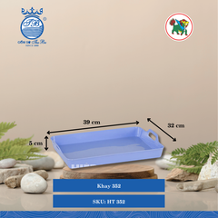 Khay 352 Dài: 39cm Rộng: 32cm Cao: 5cm Hiệp Thành Nhựa HT 352 (Giao Màu Ngẫu Nhiên)
