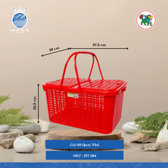 Giỏ 02 Quai Nhỏ Dài: 37.5cm Rộng: 28cm Cao: 22.5cm Hiệp Thành Nhựa HT 384 (Giao Màu Ngẫu Nhiên)