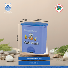 Thùng Rác Đạp Bầu Dài: 46cm Rộng: 29cm Cao: 47.5cm Hiệp Thành Nhựa HT 394 (Giao Màu Ngẫu Nhiên)