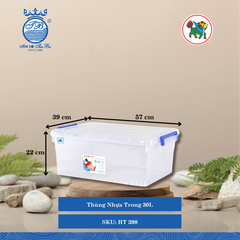 Thùng Nhựa Trong (Nhiều Size, Giao Màu Ngẫu Nhiên) Hiệp Thành Nhựa