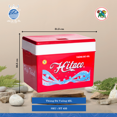Thùng Đá Vuông 45L 45,000ml Dài: 51.5cm Rộng: 36cm Cao: 38.5cm Hiệp Thành Nhựa HT 435 (Giao Màu Ngẫu Nhiên)