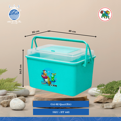 Giỏ 02 Quai(Bít) Dài: 40cm Rộng: 25cm Cao: 24.5cm Hiệp Thành Nhựa HT 443 (Giao Màu Ngẫu Nhiên)