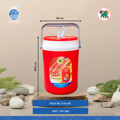 Bình Đá Tròn 9L Ø: 22cm 9,000ml Cao: 36.5cm Hiệp Thành Nhựa HT 455 (Giao Màu Ngẫu Nhiên)