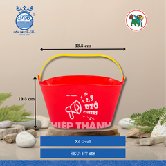 Xô Oval Dài: 33.5cm Rộng: 18.4cm Cao: 19.3cm Hiệp Thành Nhựa HT 458 (Giao Màu Ngẫu Nhiên)