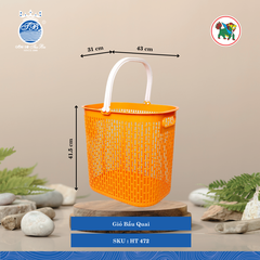 Giỏ Bầu Quai Dài: 43cm Rộng: 31cm Cao: 41.5cm Hiệp Thành Nhựa HT 472 (Giao Màu Ngẫu Nhiên)