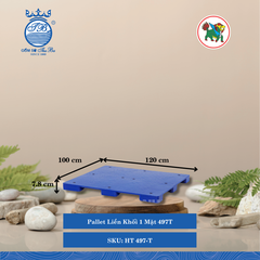 Pallet Liền Khối 1 Mặt 497T Dài: 120cm Rộng: 100cm Cao: 7.8cm Hiệp Thành Nhựa HT 497-T (Giao Màu Ngẫu Nhiên)