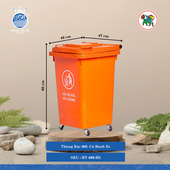 Thùng Rác 60L (Nhiều Loại, Giao Màu Ngẫu Nhiên) Hiệp Thành Nhựa