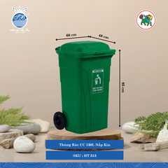 Thùng Rác Công Cộng Nắp Kín (Nhiều Size, Giao Màu Ngẫu Nhiên) Hiệp Thành Nhựa