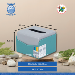 Hộp Khăn Giấy Hino Dài: 12cm Rộng: 12cm Cao: 8.5cm Hiệp Thành Nhựa HT 621 (Giao Màu Ngẫu Nhiên)