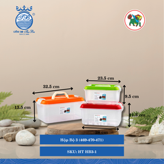 Hộp Bộ 3 (469-470-471) Hiệp Thành Nhựa HT HB3-1 (Giao Màu Ngẫu Nhiên)