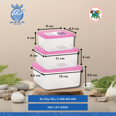 Bộ Hộp Bầu 3 (402-403-405) Hiệp Thành Nhựa HT HB3N (Giao Màu Ngẫu Nhiên)