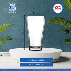 Ly Bầu Cao EMPIRE Ø: 7.9cm 385ml Cao: 14.6cm 72 Cái/Thùng 12 Cái/Hộp 23Gr. Lucky Glass Thủy Tinh TL Glass Cup LG 102214 22