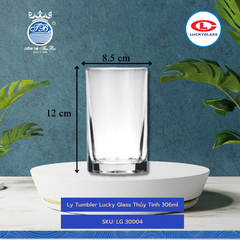 Ly Vuông Trung VIGASCO Ø: 8.5cm 306ml Cao: 12cm 72 Cái/Thùng 6 Cái/Hộp 21Gr. Lucky Glass Thủy Tinh TL Glass Cup LG 30004