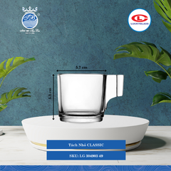 Tách Nhỏ CLASSIC Ø: 5.7cm 80ml Cao: 5.38cm 144 Cái/Thùng 6 Cái/Hộp 17Gr. Lucky Glass Thủy Tinh TL Cup LG 304903 49