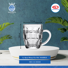 Ly Quai Mãng Cầu Nhỏ MARBLE Ø: 7.7cm 290ml Cao: 9.6cm 72 Cái/Thùng 6 Cái/Hộp 21Gr. Lucky Glass Thủy Tinh TL Glass Cup LG 313110