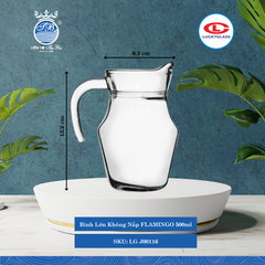 Bình Lớn Không Nắp FLAMINGO Ø: 8.3cm 450ml Cao: 13.2cm 24 Cái/Thùng 6 Cái/Hộp 9Gr. Lucky Glass Thủy Tinh TL Pot LG J00116