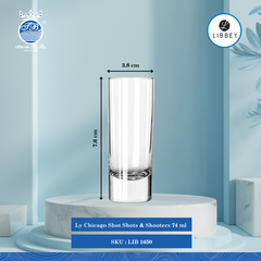 Ly Shots & Shooters ØĐáy: 3.5cm ØMiệng: 3.8cm 74ml Cao: 7.6cm 12 Cái/Thùng Libbey Thuỷ tinh CN Glassware LIB 1650