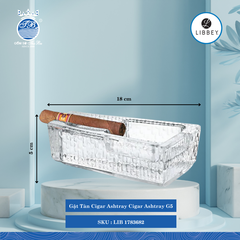 Gạt Tàn Cigar Ashtray Dài:18cm Rộng: 10.6cm Cao: 5.08cm 6 Cái/Thùng Libbey Thuỷ tinh US Ashtray LIB 1783682