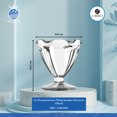 Ly Desserts ØĐáy: 7cm ØMiệng: 8.6cm 133ml Cao: 10.2cm 36 Cái/Thùng Libbey Thuỷ tinh US Glassware LIB 5101