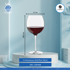 Ly Renaissance Ø: 11.11cm ØĐáy: 8.89cm ØMiệng: 8.2cm 710ml Cao: 22.54cm 12 Cái/Thùng Libbey Thuỷ tinh US Glassware LIB 9126