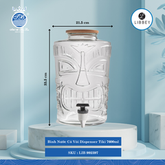 Bình Nước Có Vòi Tiki Ø: 21.5cm 7,600ml Cao: 33.5cm 1 Cái/Thùng Libbey Thuỷ tinh EU Glassware LIB 992397