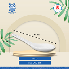 Thìa Lỗ Trắng Dài: 12cm Cao: 4cm 1000 Cái/Thùng 200 Cái/Hộp Long Phương Sứ LP AA 2207