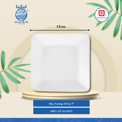Dĩa Vuông Trắng (Nhiều Size, Nhiều Loại) Long Phương Sứ
