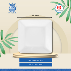 Dĩa Vuông Trắng (Nhiều Size, Nhiều Loại) Long Phương Sứ