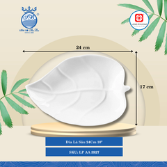 Dĩa Lá Sâu Trắng (Nhiều Size) Long Phương Sứ