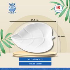 Dĩa Lá Sâu Trắng (Nhiều Size) Long Phương Sứ