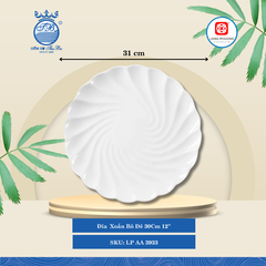 Dĩa Xoắn Bồ Đề Trắng (Nhiều Size) Long Phương Sứ