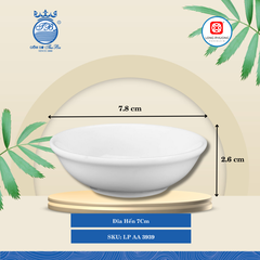 Đĩa Hến Trắng Ø: 7.8cm Cao: 2.6cm 540 Cái/Thùng 270 Cái/Hộp Long Phương Sứ LP AA 3939