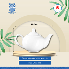 Ấm Bầu Trắng (Nhiều Size) Long Phương Sứ