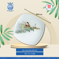 Dĩa Vuông Bầu Trắng (Nhiều Size) Long Phương Sứ