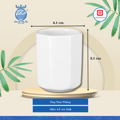 Ông Tăm Thẳng Trắng Ø: 4.1cm Cao: 5.1cm 400 Cái/Thùng 200 Cái/Hộp Long Phương Sứ LP AA 7102