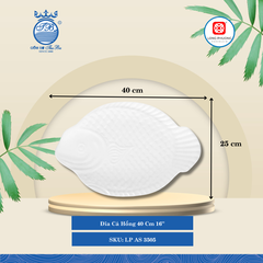 Dĩa Cá Hồng Trắng (Nhiều Size) Long Phương Sứ