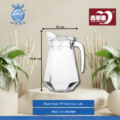 Bình Nước TT Deli Góc 1.3L Ø: 15cm ØĐáy: 8cm ØMiệng: 10.5cm 1,300ml Cao: 21.6cm 12 Cái/Thùng LU EH1028