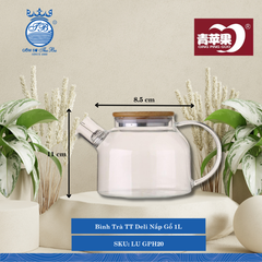 Bình Trà TT Deli Nắp Gỗ 1L ØMiệng: 8.5cm 1,000ml Cao: 11cm 24 Cái/Thùng LU GPH20