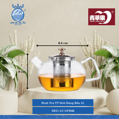 Bình Trà TT Deli Dáng Bầu 1L ØMiệng: 8.4cm 1,000ml Cao: 9cm 24 Cái/Thùng LU GPH22