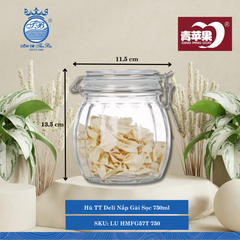 Hủ Nắp Gài Sọc (Nhiều Size) DELI Thủy Tinh