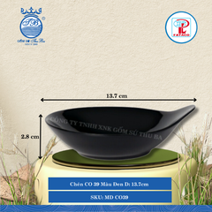 Chén CO 39 Màu Đen Dài: 13.7cm Rộng: 11.8cm Cao: 2.8cm Fataco Nhựa MD CO39