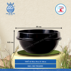 THỐ 12 Màu Đen Ø: 16cm 1,200ml Cao: 8.2cm Fataco Nhựa MD TH12MD