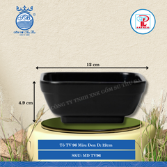Tô TV 96 Màu Đen Dài: 12cm Rộng: 12cm Cao: 4.9cm Fataco Nhựa MD TV96