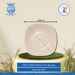 Chén Chấm Vuông CV 00, CV 01, CV 02, CV 03 Bộ Màu Nâu (Nhiều Size) Fataco Nhựa